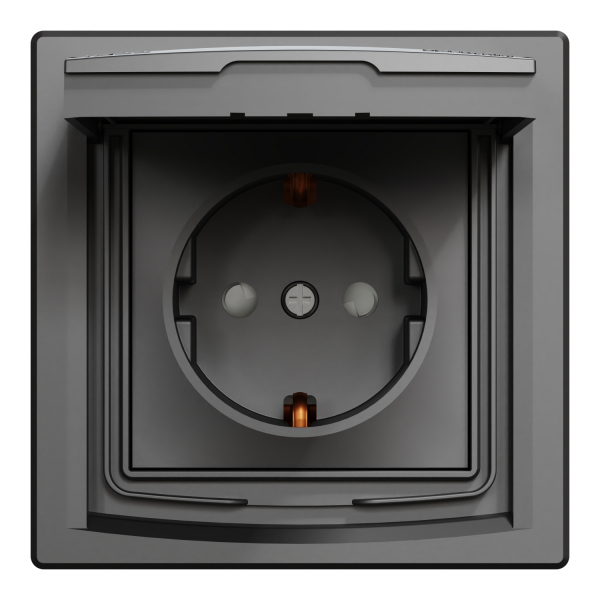 Asfora: Steckdose mit Deckel IP44